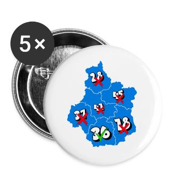 Région centre - Lot de 5 grands badges (56 mm) - blanc - Devant