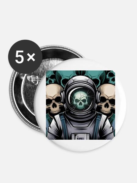 Psychedelischer Raum - Buttons groß 56 mm (5er Pack) - Weiß