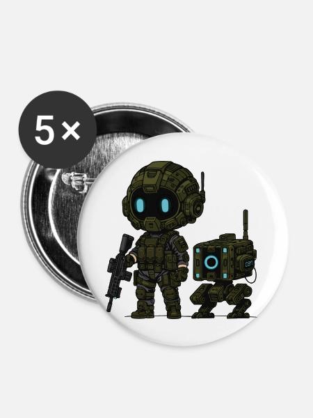 Nova-Sentinel mit Sidekick Byte! - Buttons groß 56 mm (5er Pack) - Weiß