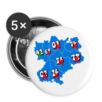 Région Rhône-Alpes - Lot de 5 grands badges (56 mm) - blanc - Devant