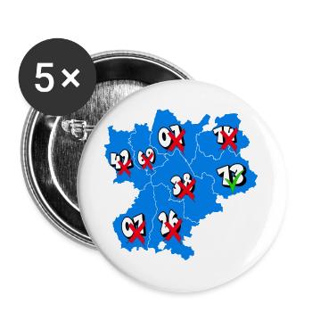 Région Rhône-Alpes - Lot de 5 grands badges (56 mm) - blanc - Devant