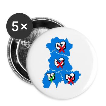 Région Auvergne - Lot de 5 grands badges (56 mm) - blanc - Devant