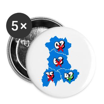 Région Auvergne - Lot de 5 grands badges (56 mm) - blanc - Devant
