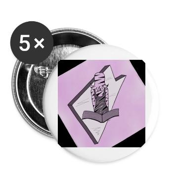 Fantasie Mädchen aus dem Buch - Buttons groß 56 mm (5er Pack) - Weiß - Vorne