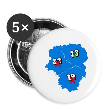 Région Limousin - Lot de 5 grands badges (56 mm) - blanc - Devant