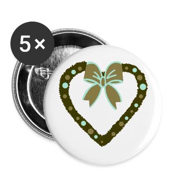 Christmas Decorations Green - Buttons large 2.2''/56 mm (5-pack) - white - Front