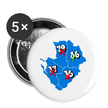 Région Poitou-Charentes - Lot de 5 grands badges (56 mm) - blanc - Devant