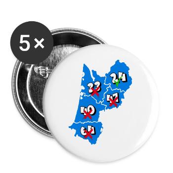 Région Aquitaine - Lot de 5 grands badges (56 mm) - blanc - Devant