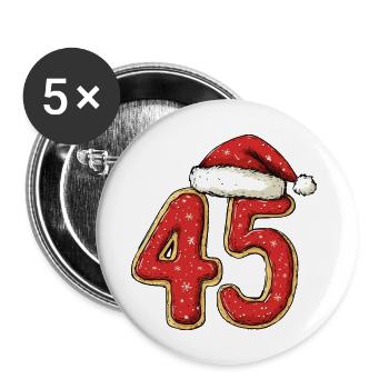 45 Number Christmas Cookie - Buttons large 2.2''/56 mm (5-pack) - white - Front