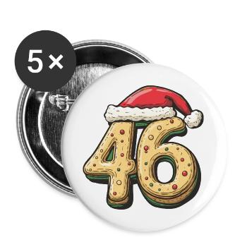 46 Number Christmas Cookie - Buttons large 2.2''/56 mm (5-pack) - white - Front