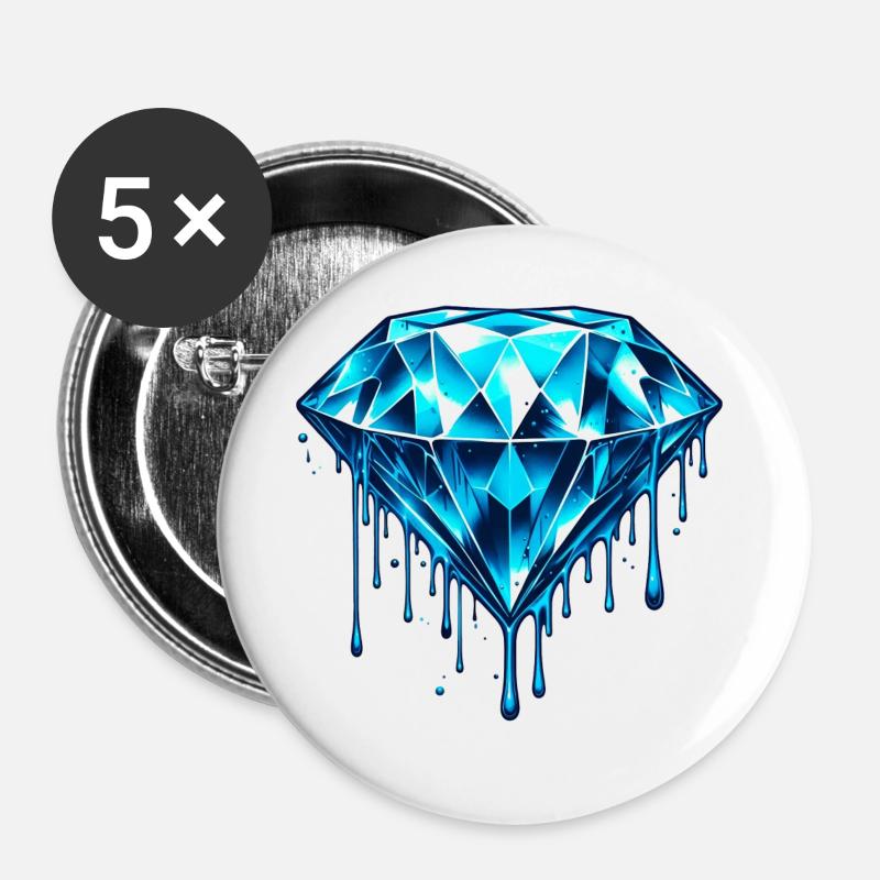 Diamant - Buttons groß 56 mm (5er Pack) - Weiß