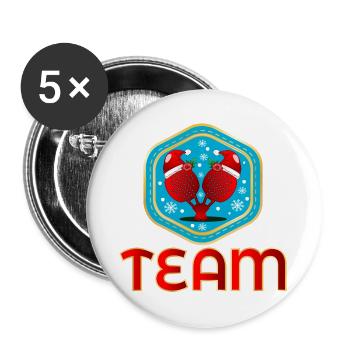 WEIHNACHTEN TEAM PADEL-TENNIS - Buttons groß 56 mm (5er Pack) - Weiß - Vorne