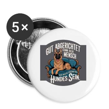 German Shepherd Dog, the Dog's Best Friend - Buttons large 2.2''/56 mm (5-pack) - white - Front