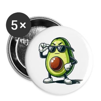Avocado - Buttons large 2.2''/56 mm (5-pack) - white - Front