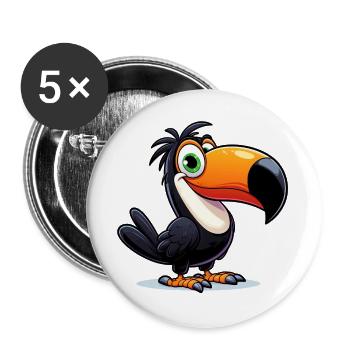 Tukan - Buttons groß 56 mm (5er Pack) - Weiß - Vorne