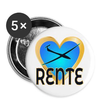 ABSCHIED KOLLEGEN RENTE Abflug - Buttons groß 56 mm (5er Pack) - Weiß - Vorne