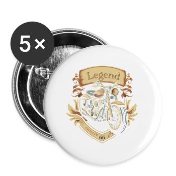 Vintage 66 motorcycle design for enthusiasts 1966 - Buttons large 2.2''/56 mm (5-pack) - white - Front