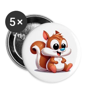 Squirrel - Buttons large 2.2''/56 mm (5-pack) - white - Front