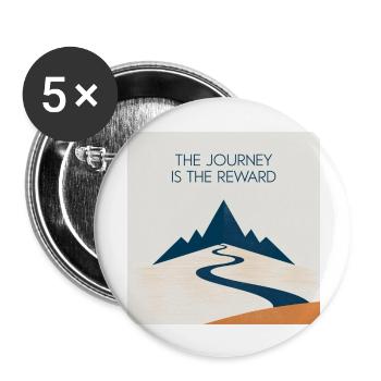 The Journey is the reward - Buttons groß 56 mm (5er Pack) - Weiß - Vorne