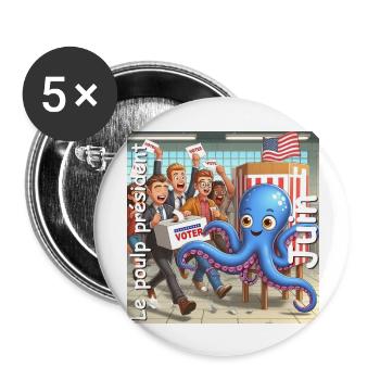 6juin 1733138974317 - Lot de 5 grands badges (56 mm) - blanc - Devant