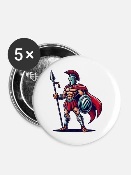 Spartaner - Buttons groß 56 mm (5er Pack) - Weiß