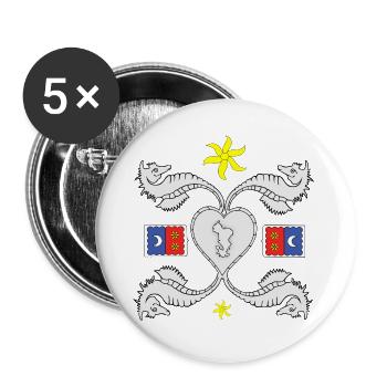 Mayotte - Buttons large 2.2''/56 mm (5-pack) - white - Front