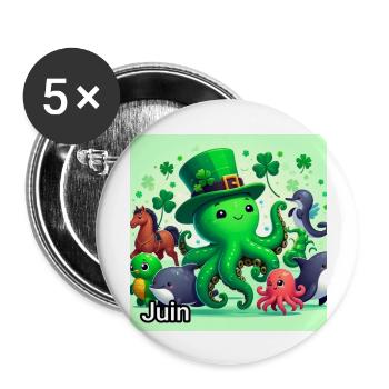 JUIN - Lot de 5 grands badges (56 mm) - blanc - Devant