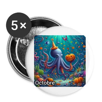 OCT - Lot de 5 grands badges (56 mm) - blanc - Devant