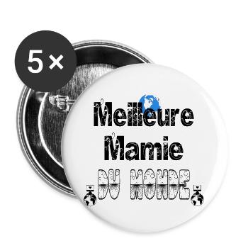 Meilleure Mamie du Monde - Lot de 5 grands badges (56 mm) - blanc - Devant