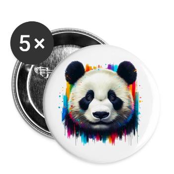 Panda - Buttons groß 56 mm (5er Pack) - Weiß - Vorne
