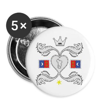 T SHIRT 976 MAYOTTE - Buttons large 2.2''/56 mm (5-pack) - white - Front