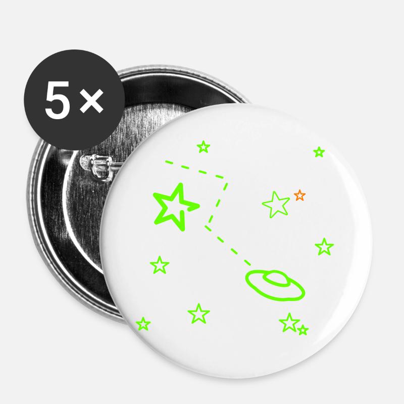 lost in space - Buttons large 2.2''/56 mm (5-pack) - white
