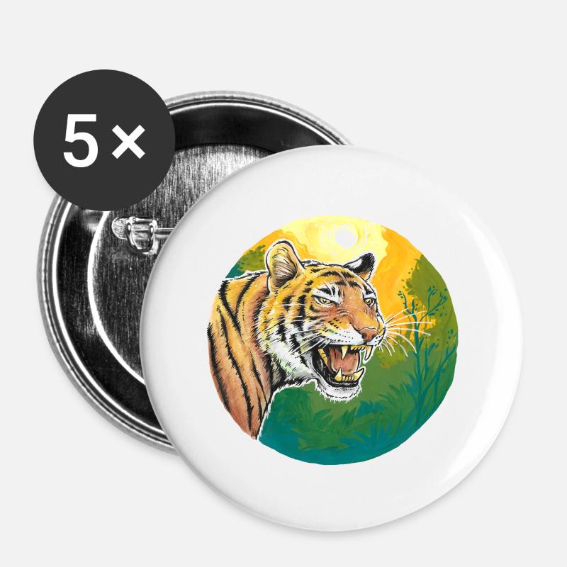 Tiger - Buttons large 2.2''/56 mm (5-pack) - white