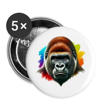 Gorilla - Buttons groß 56 mm (5er Pack) - Weiß - Vorne