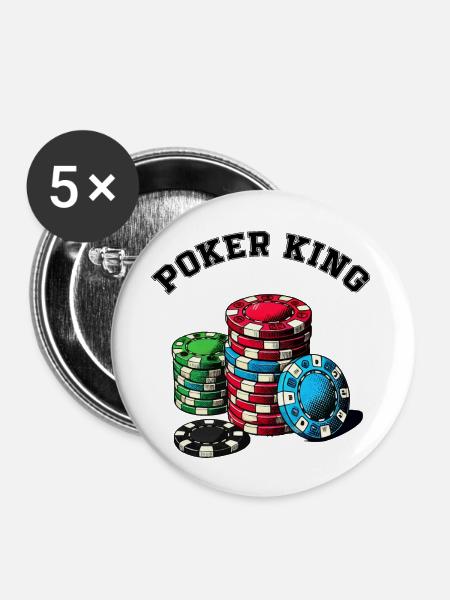 Poker King - Buttons groß 56 mm (5er Pack) - Weiß