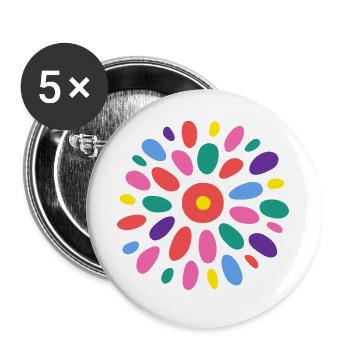 VALENTINE'S DAY. Bachelorette party. I LOVE YOU. I LOVE YOU. LOVE - Buttons large 2.2''/56 mm (5-pack) - white - Front