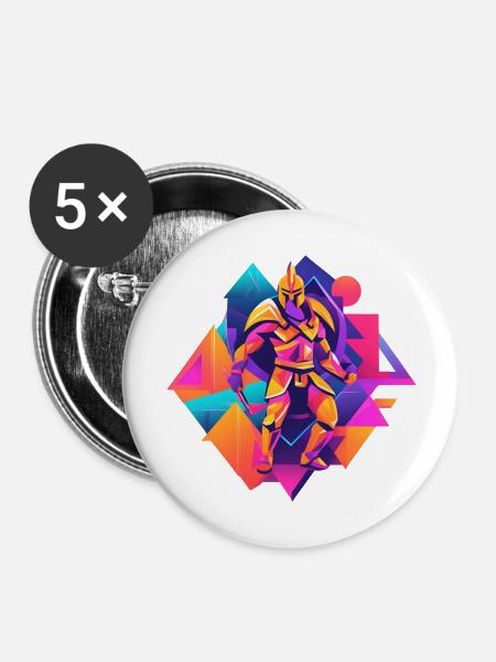 Spartan - Buttons groß 56 mm (5er Pack) - Weiß