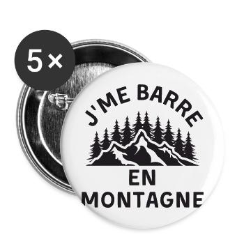 Montagne rando coucher de soleil - Lot de 5 grands badges (56 mm) - blanc - Devant