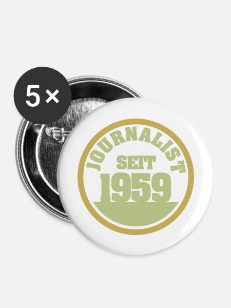 1959 - Buttons groß 56 mm (5er Pack) - Weiß