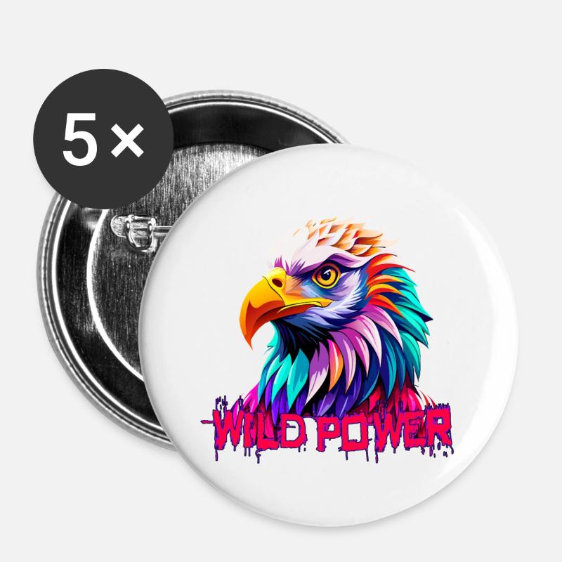 Adler Wild Power - Buttons large 2.2''/56 mm (5-pack) - white