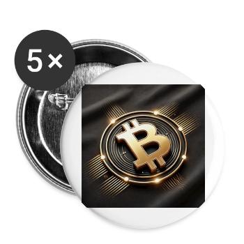 Bitcoin - HODL to the Moon - Buttons groß 56 mm (5er Pack) - Weiß - Vorne