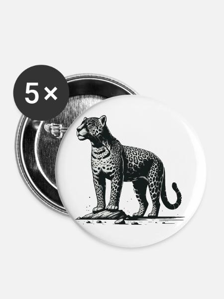 Jaguar - Buttons groß 56 mm (5er Pack) - Weiß