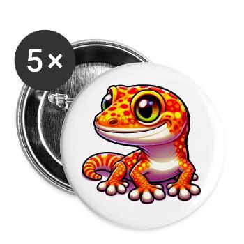Gecko - Buttons groß 56 mm (5er Pack) - Weiß - Vorne
