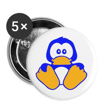 Cute Penguin Baby Child Toddler Shy - Buttons large 2.2''/56 mm (5-pack) - white - Front