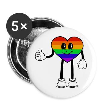 L’amour LGBTQ - Lot de 5 grands badges (56 mm) - blanc - Devant