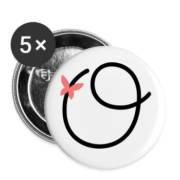 Letter O Butterfly Letter - Buttons large 2.2''/56 mm (5-pack) - white - Front