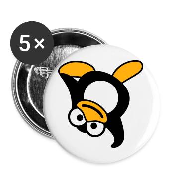 Penguin Breakdance Dancing Headstand Party DJ Music - Buttons large 2.2''/56 mm (5-pack) - white - Front