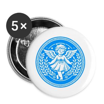 Guardian Angel Logo - Buttons large 2.2''/56 mm (5-pack) - white - Front