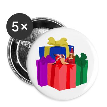 Santa's elf pinup - Buttons large 2.2''/56 mm (5-pack) - white - Front