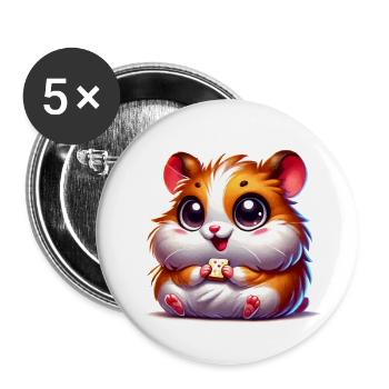 Bande dessinée Hamster - Lot de 5 grands badges (56 mm) - blanc - Devant